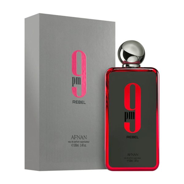 Afnan 9 PM Rebel EDP Bottle – Premium Sweet Spicy Men's Fragrance
