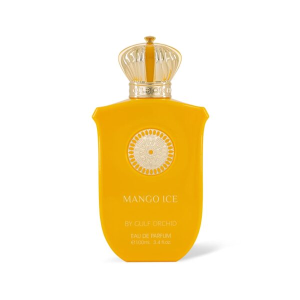 Fresh Mango Ice EDP perfume bottle with tropical summer vibes and fruity fragrance notes.